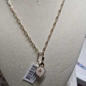 NWOT Goldtone Unwritten Mother of Pearl Pendant Necklace
